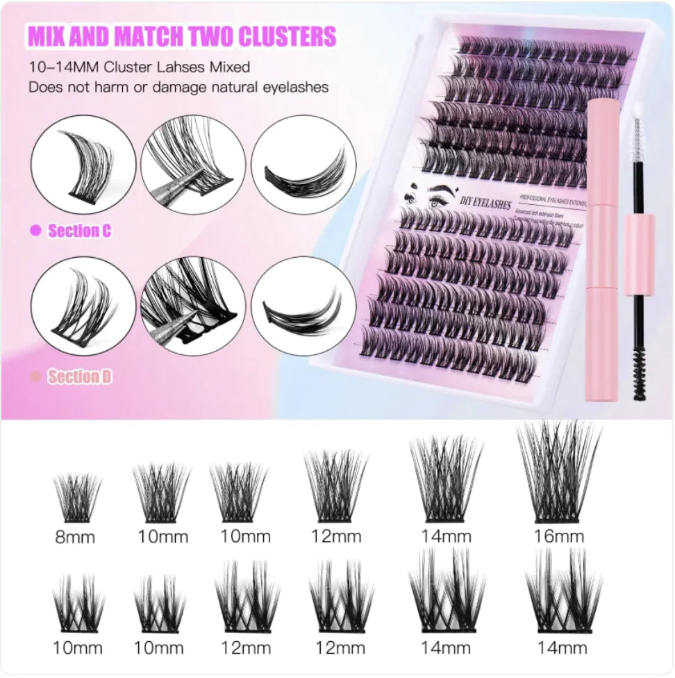 Natural Single Cluster Lash Set – Mega Volume Pack